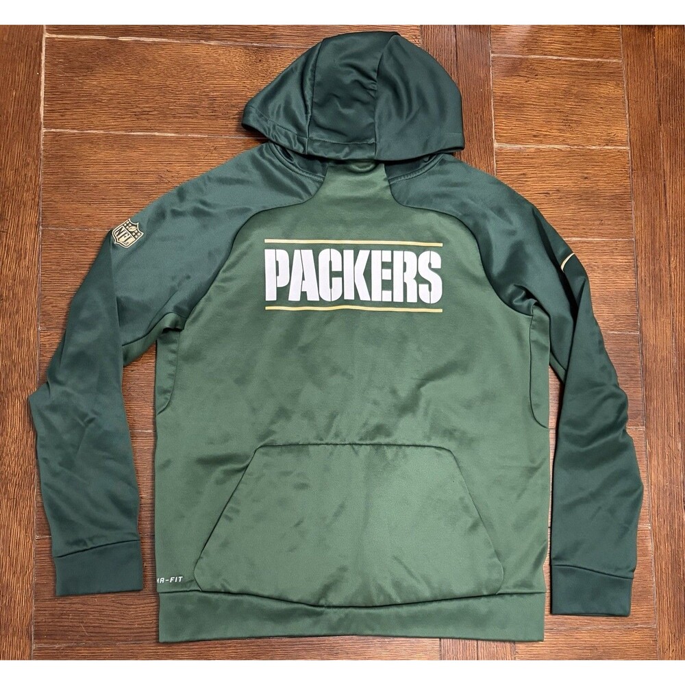 Men’s Green Bay Packers Nike Size M Therma Fit Green Hoodie Sweatshirt